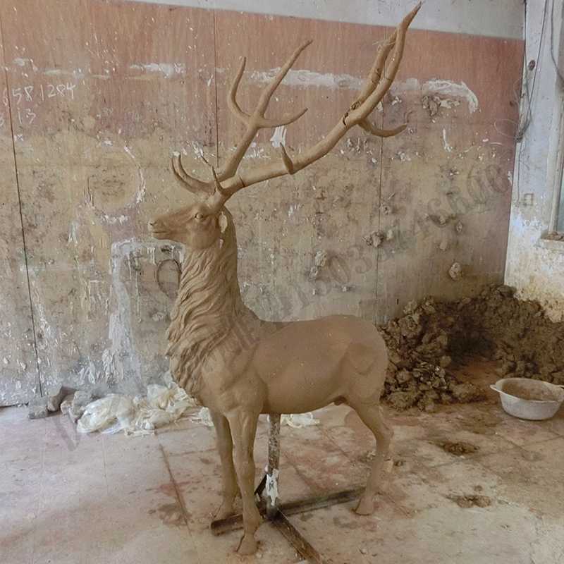 銅鹿泥模，麋鹿泥模，青銅鹿雕塑，銅鹿擺件4.jpg