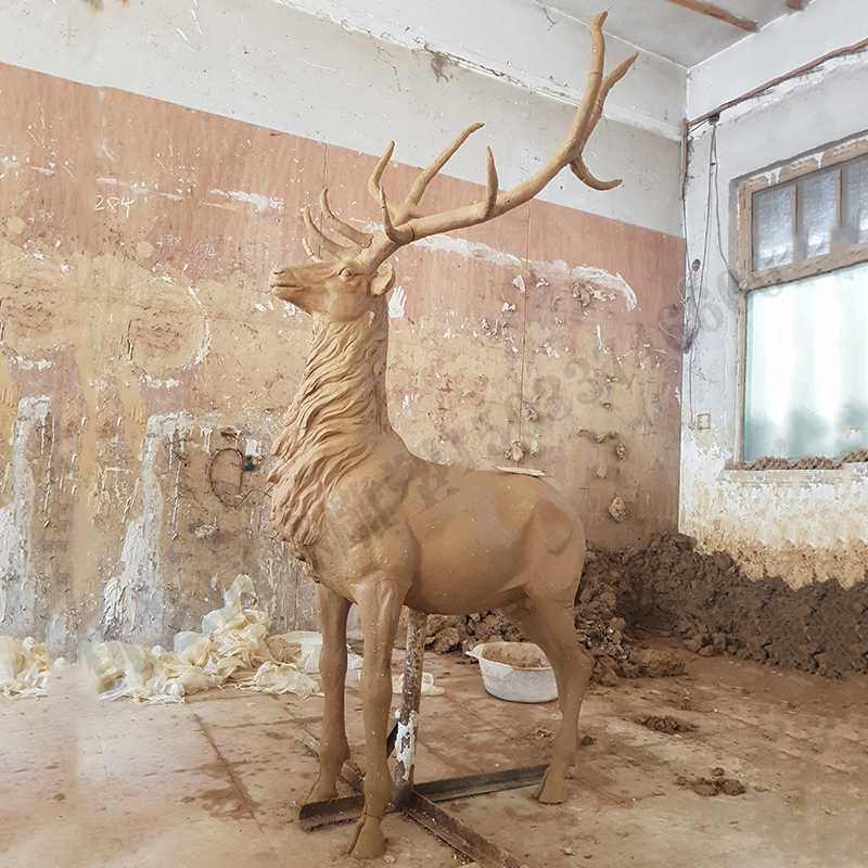 銅鹿模型，銅麋鹿雕塑，麋鹿模型，銅麋鹿泥模1.jpg